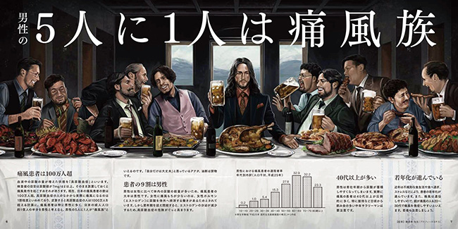 2017年「痛風」号は、レオナルド・ダ・ヴィンチの『最後の晩餐』をモチーフにデザイン。